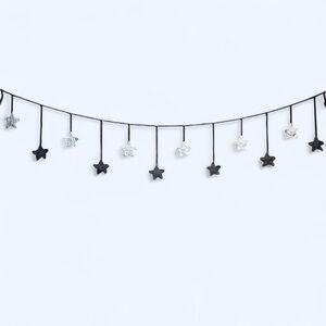 Black and White Crochet Star Garland
